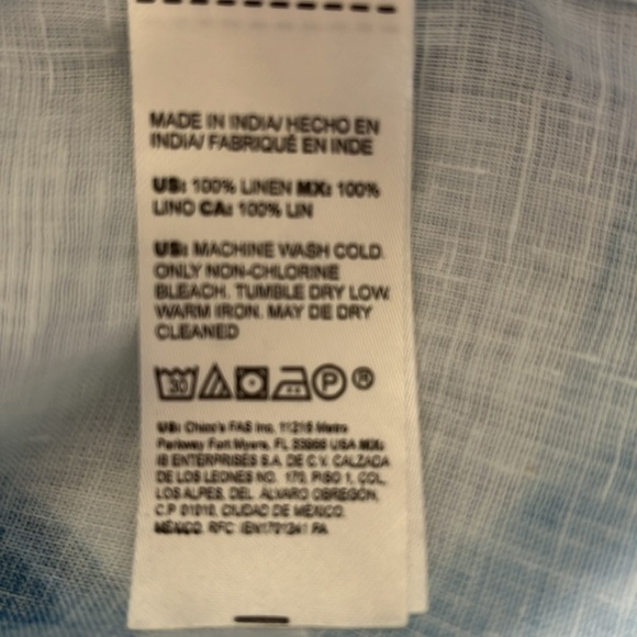 Chico’s Linen Tunic Length Blouse - Picture 4 of 9